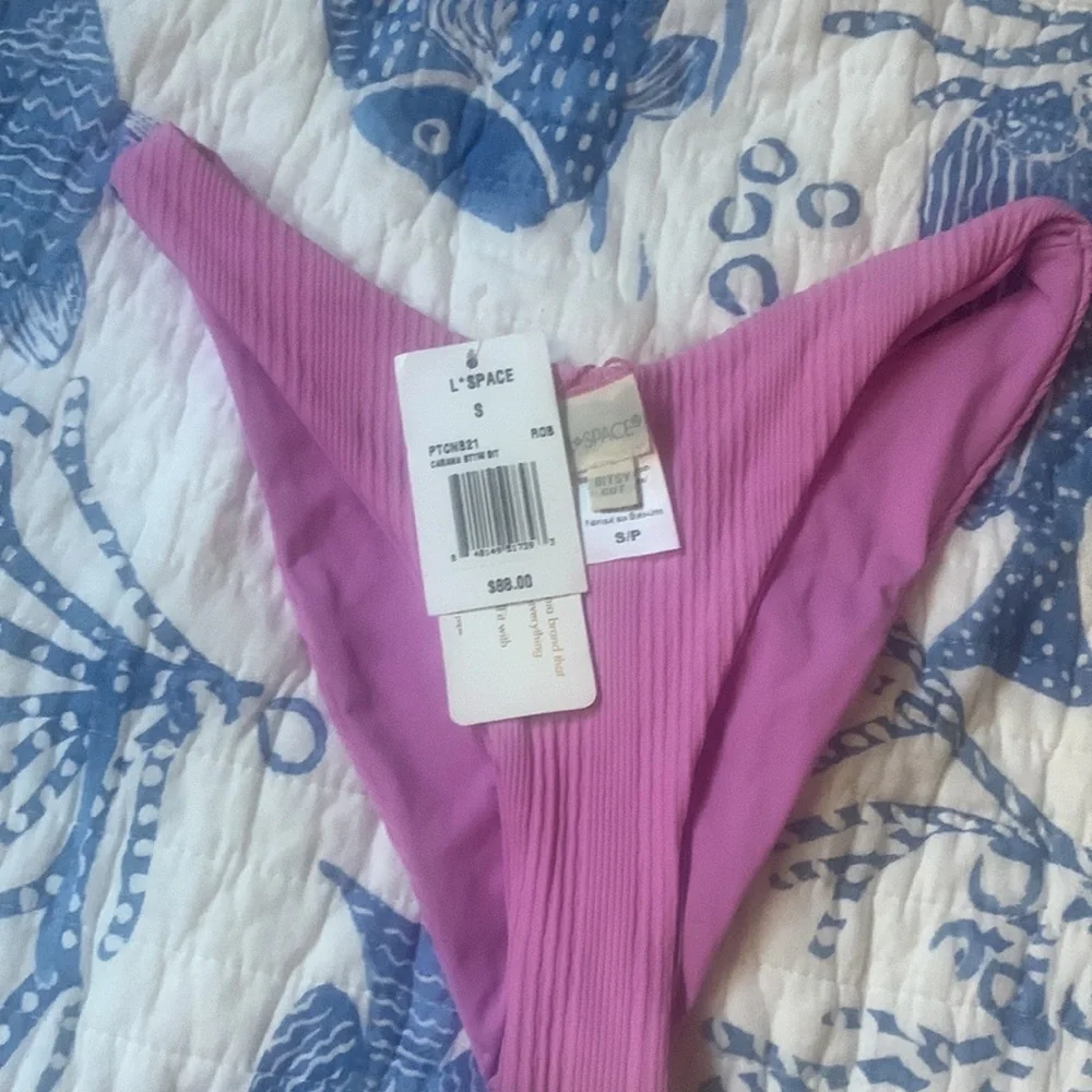 NWT L*Space Swimwear Cabana Bikini Bottom Bitsy Cut in Rosebud